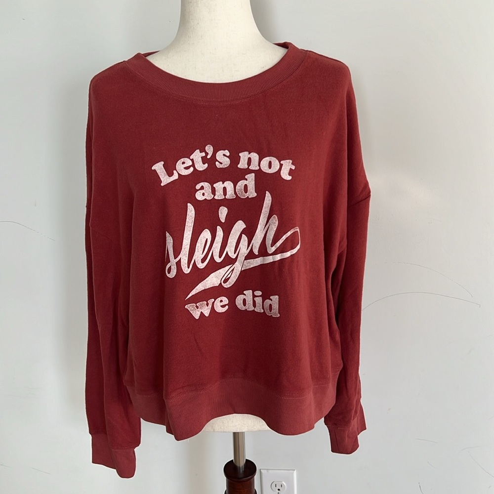 NEW Z Supply Red Holiday Christmas Sweatshirt Large
